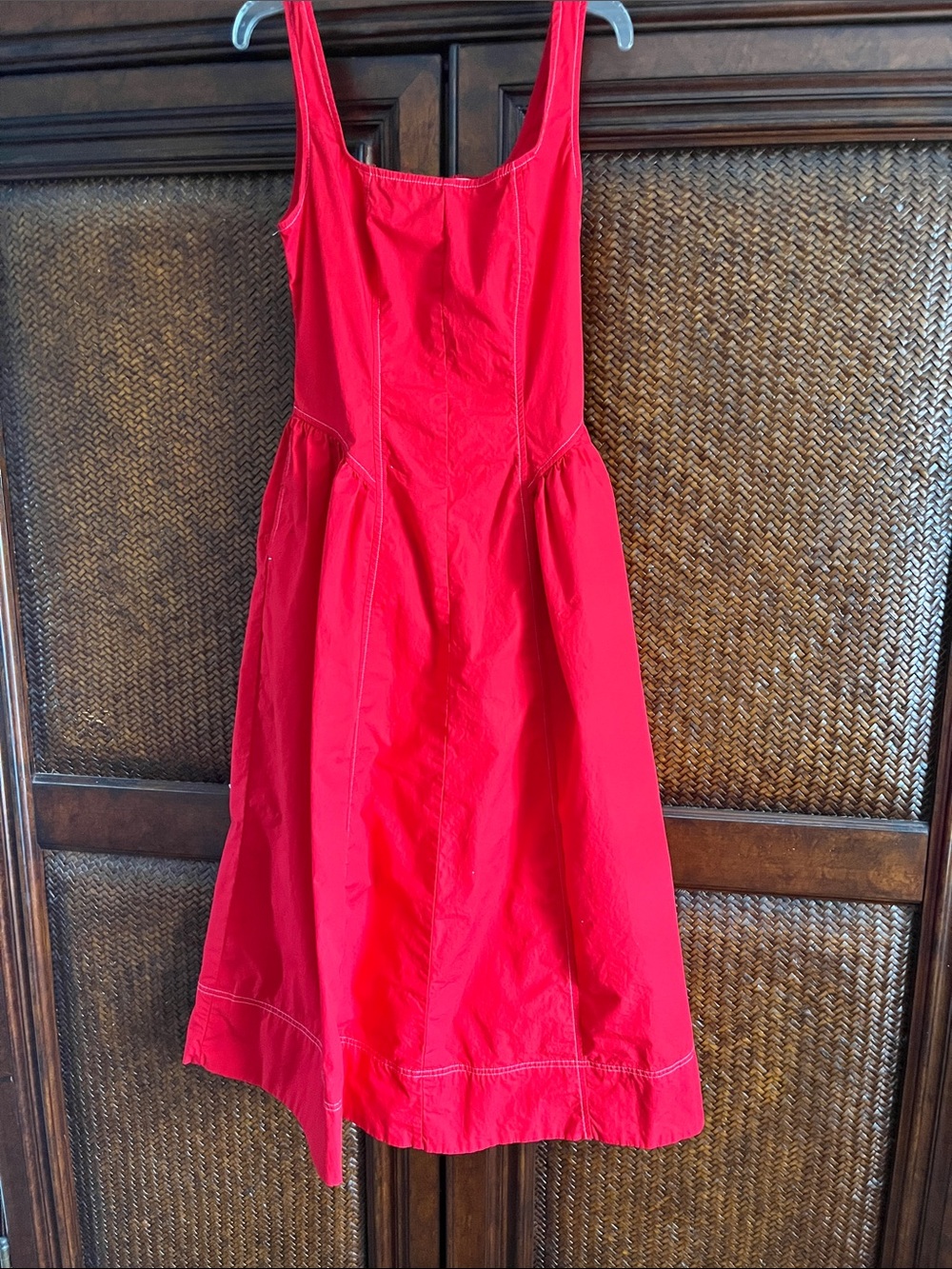 Girls Red Sleeveless A-Line Casual Dress